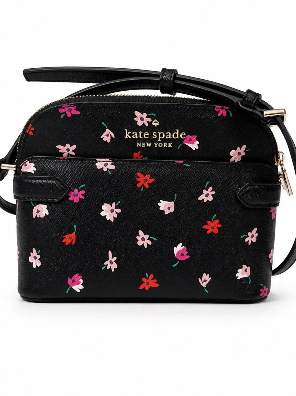 kate spade Dani Black Floral Print Crossbody Bag